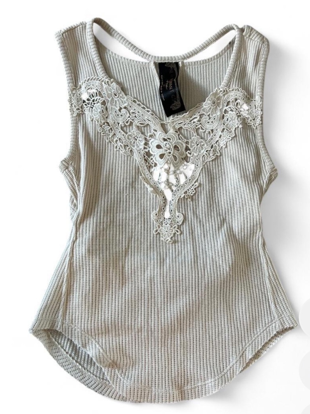 Cream and white lace top